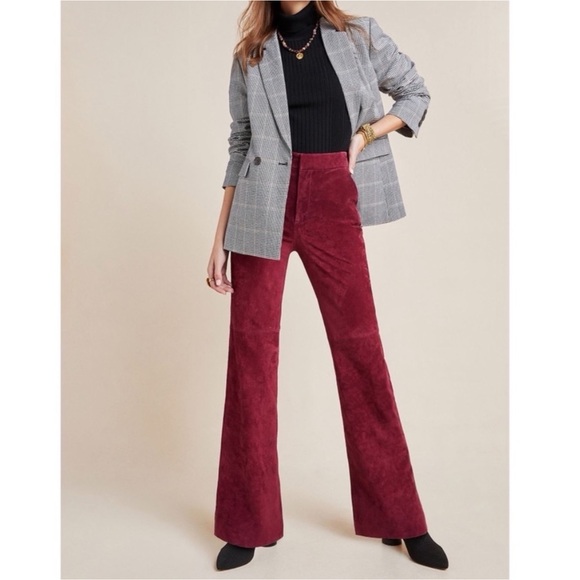 Anthropologie Pants - Anthropologie Maroon Suede Bootcut Pants